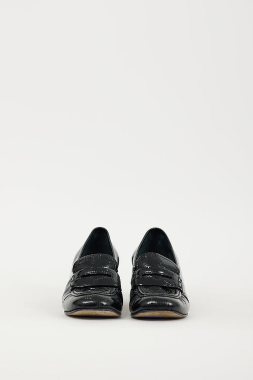 Prada Black Patent Leather Loafer Pump