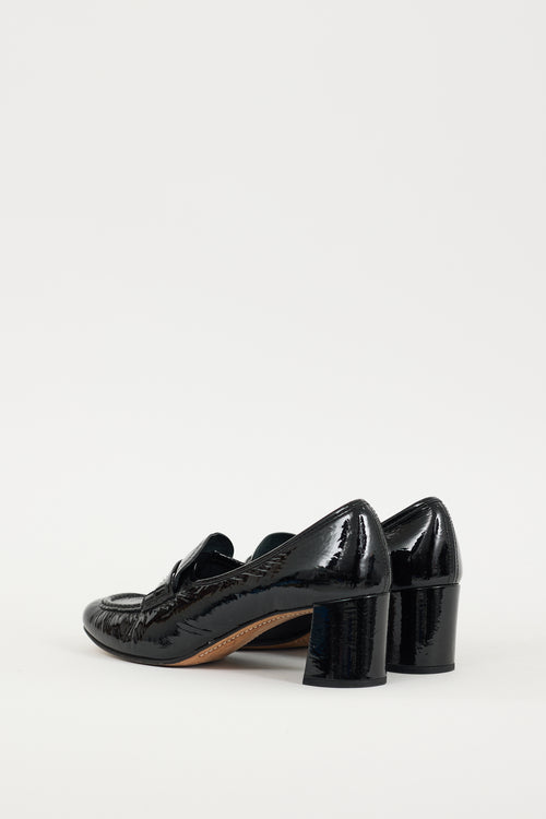 Prada Black Patent Leather Loafer Pump