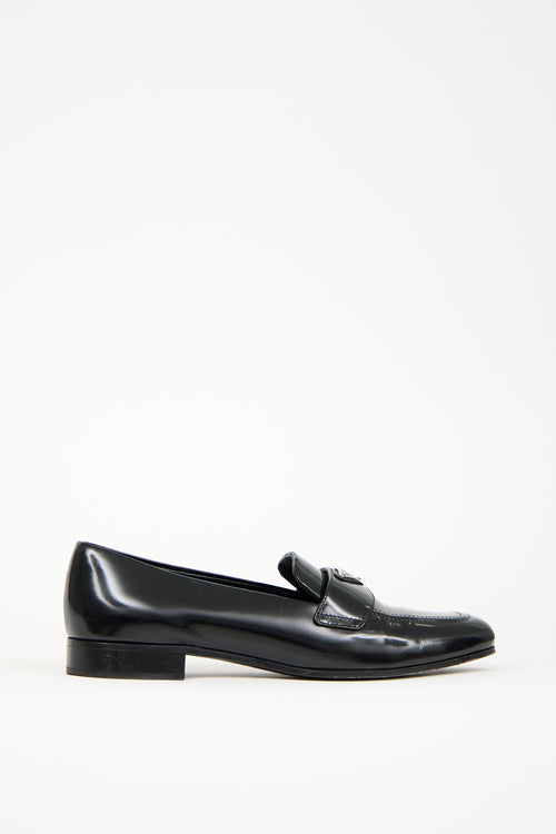 Prada Black Patent Leather Penny Loafer