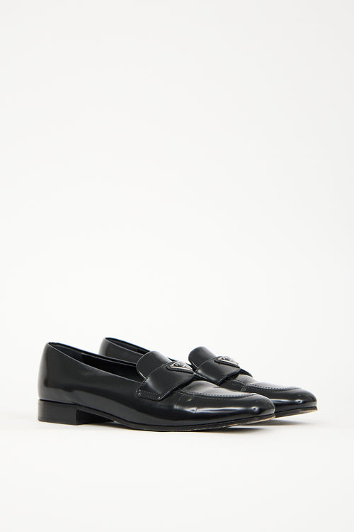 Prada Black Patent Leather Penny Loafer