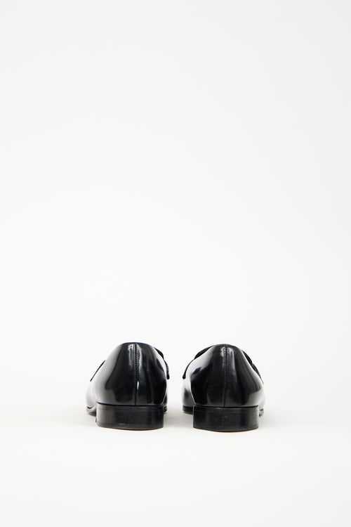 Prada Black Patent Leather Penny Loafer