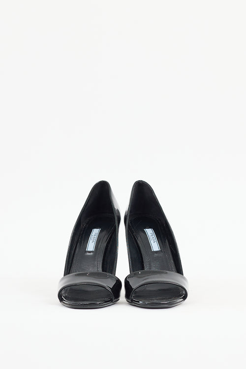 Prada Black Patent Leather Sandal