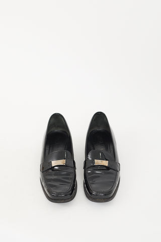 Prada Black Patent Leather Logo Loafer