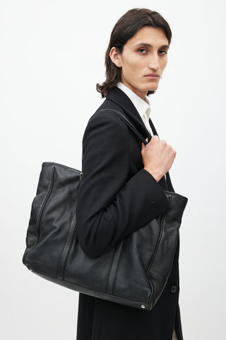 Prada Black Pebbled Leather Tote