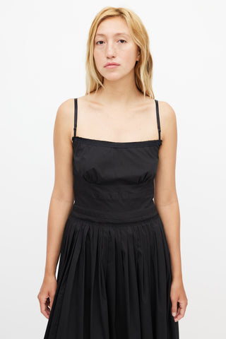 Prada Black Pleated Midi Dress