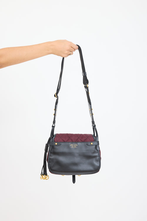 Prada Black 
Purple Corsaire Quilted Bag