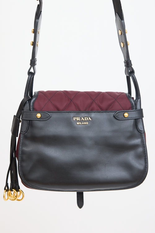 Prada Black 
Purple Corsaire Quilted Bag