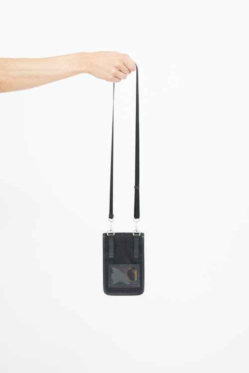 Prada Black Re-Nylon 
Saffiano Smartphone Crossbody Bag