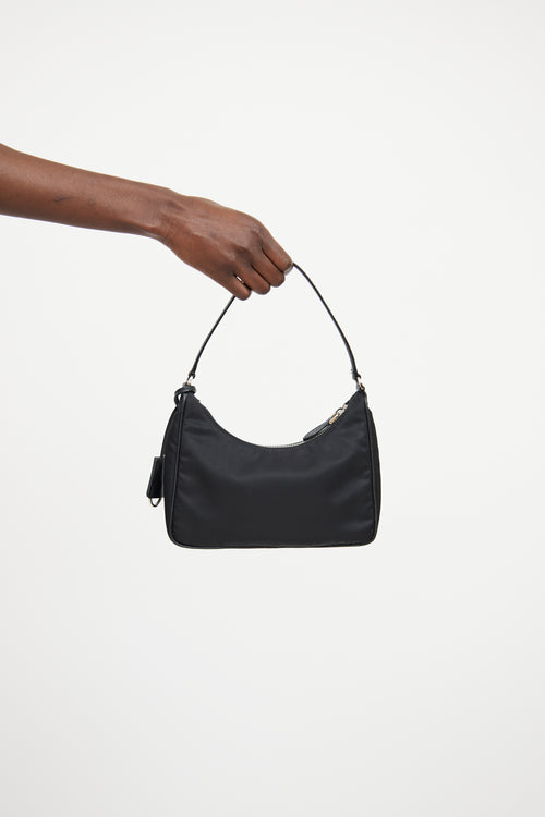 Black Re-Edition 2005 Re-Nylon and Saffiano Mini Bag