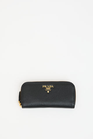 Prada Black Saffiano Leather Keyholder