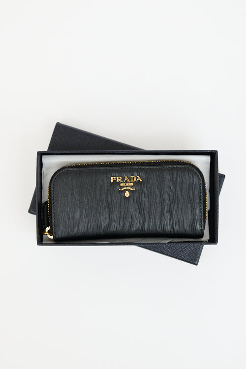 Prada Black Saffiano Leather Keyholder