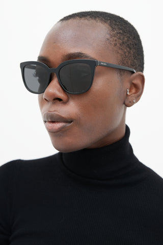 Prada Black SPR03X-F Round Sunglasses