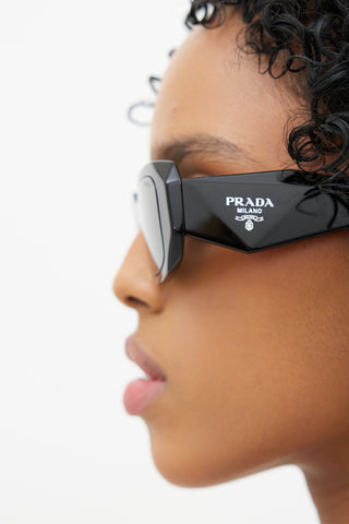 Prada Black SPR17W Rectangular Sunglasses