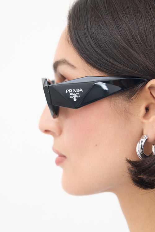 Prada Black SPR17W Rectangular Sunglasses