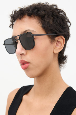 Prada Black SPR59U Square Aviator Sunglasses