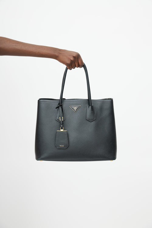 Prada Black Saffiano Cuir Leather Tote