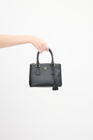 Prada Black Saffiano Leather Mini Galleria Bag