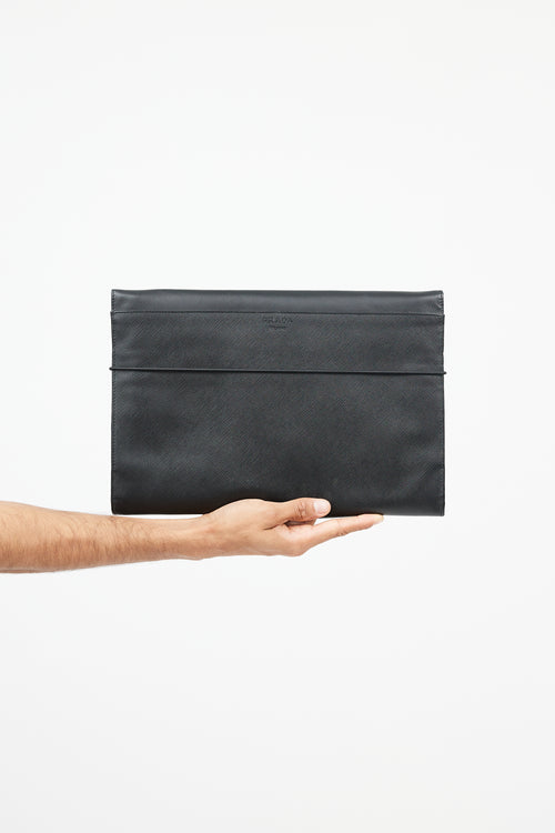 Prada Black Saffiano Leather Portfolio