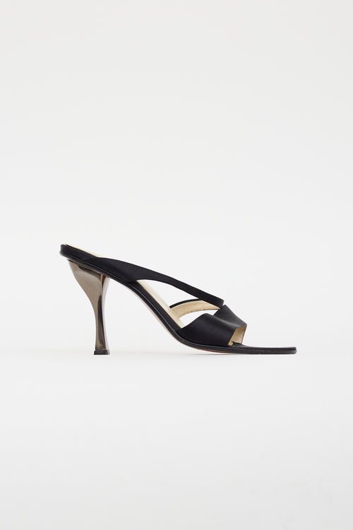 Prada Black Satin Strappy Sandal