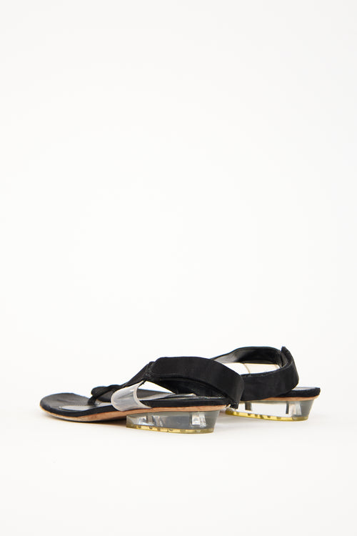 Prada Black Satin Slingback Sandal