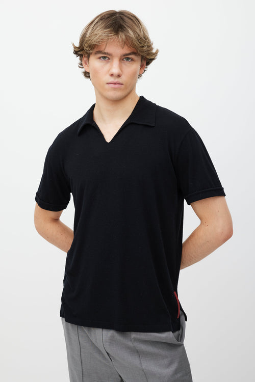 Prada Black Short Sleeve Polo