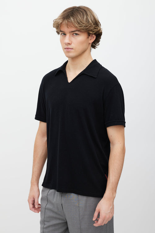 Prada Black Short Sleeve Polo