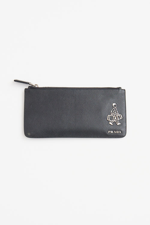 Prada Black Saffiano Bellhop Pouch