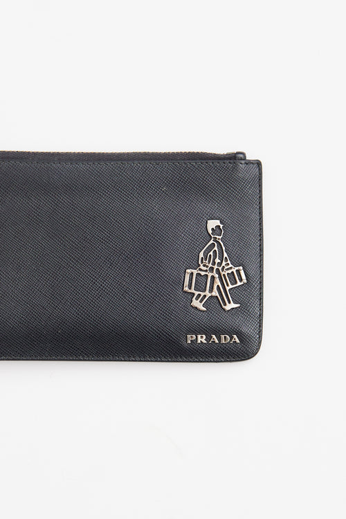 Prada Black Saffiano Bellhop Pouch