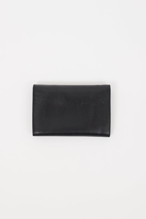 Prada Black Leather Trifold Wallet