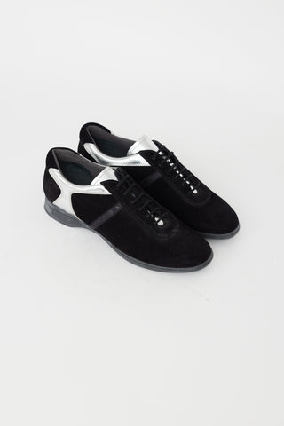 Prada Black Suede Calzature Donna Sneaker