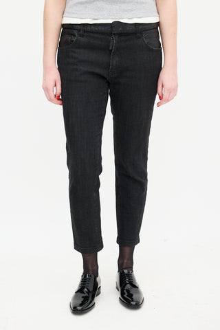 Prada Black Slim Cropped Jeans