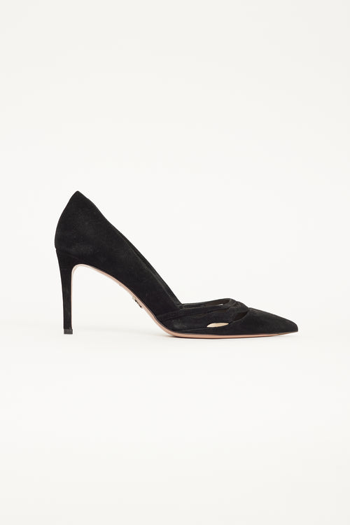 Prada Black Suede Pointed Toe Pump