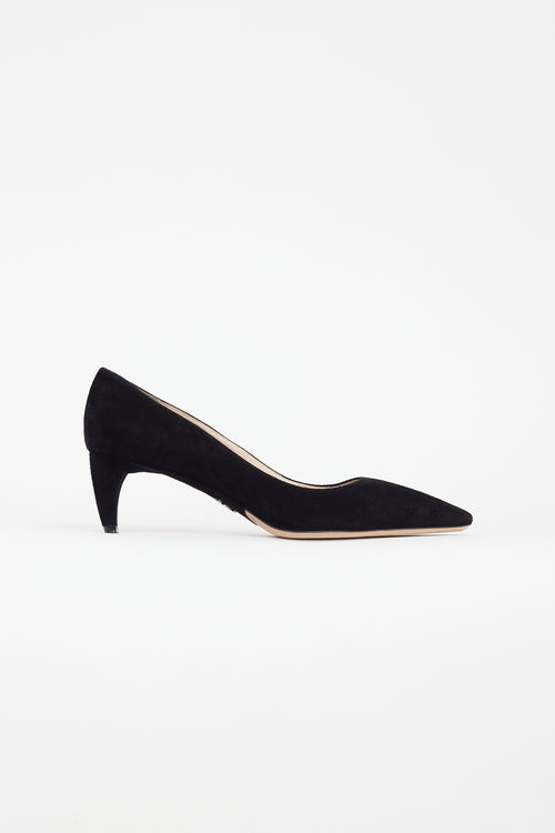 Prada Black Suede Pointed Toe Heel