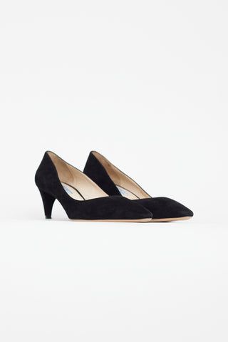 Prada Black Suede Pointed Toe Heel