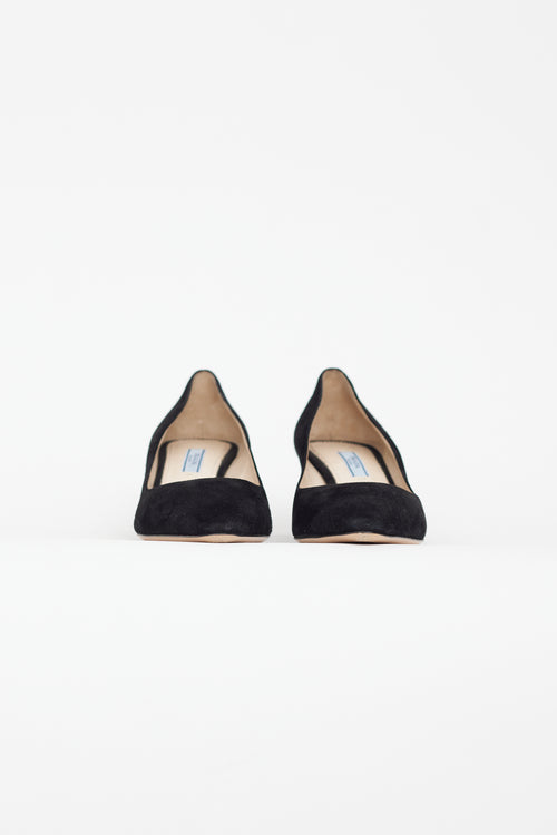 Prada Black Suede Pointed Toe Heel