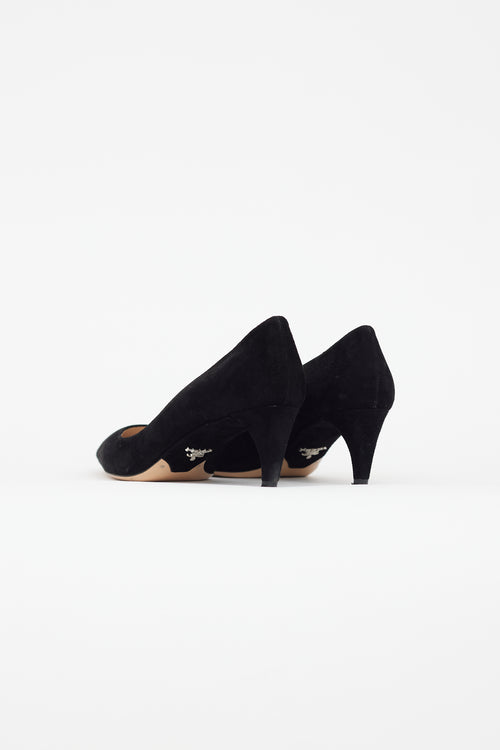 Prada Black Suede Pointed Toe Heel