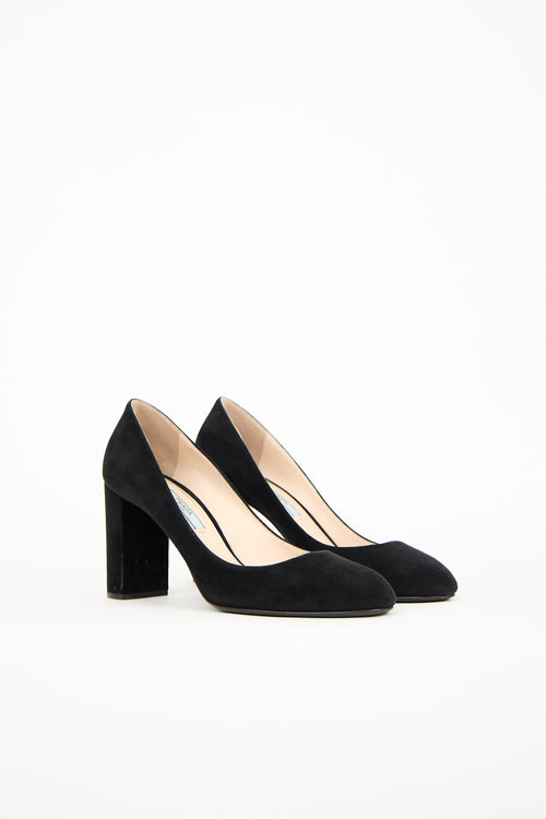 Prada Black Suede Pump