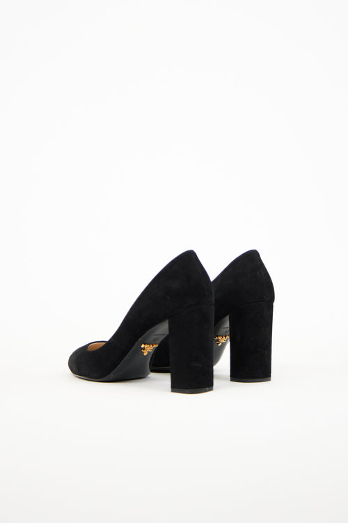 Prada Black Suede Pump