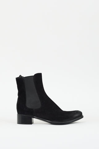 Prada Black Suede chelsea Boot