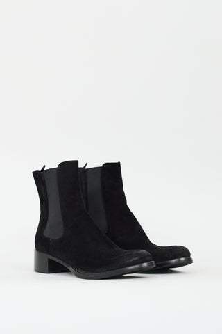 Prada Black Suede chelsea Boot