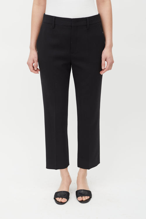 Prada Black Tapered Wool Trouser