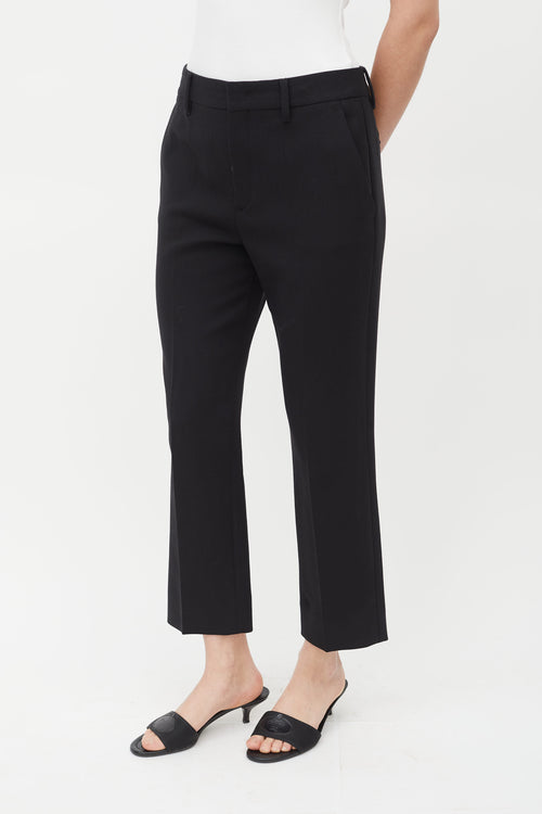 Prada Black Tapered Wool Trouser