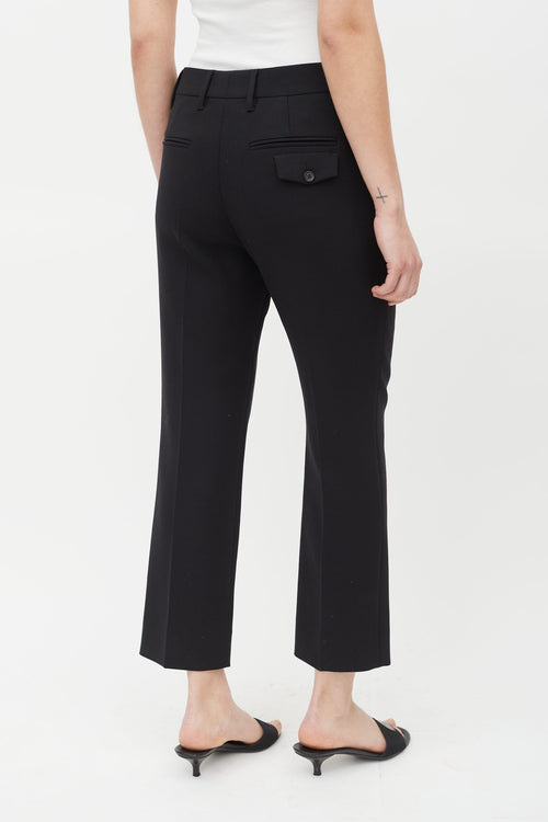 Prada Black Tapered Wool Trouser