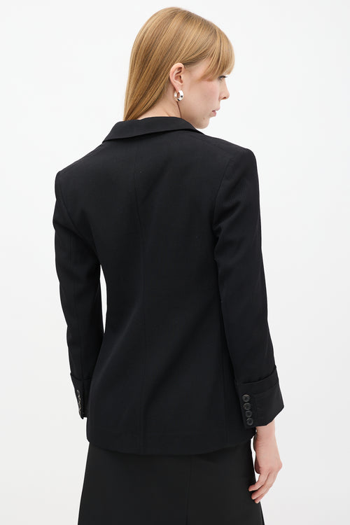 Prada Black Turned Cuff Two Pocket Blazer