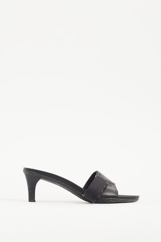 Prada Black Velcro Strap Mule