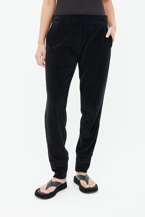 Prada Black Velour Logo Jogger