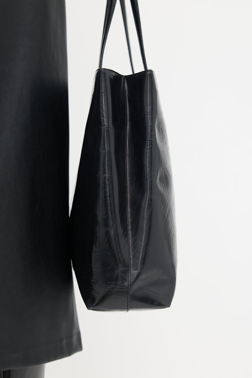 Prada Black Leather Embossed Tote