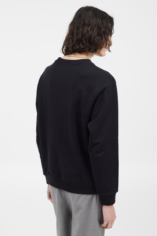 Prada Black 
White Gradient Logo Sweatshirt