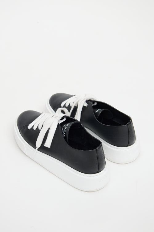 Prada Black 
White Leather Chunky Sneaker