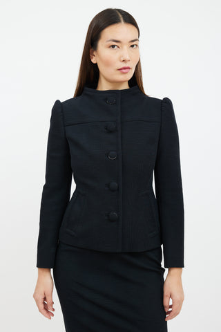 Prada Black Wool Blazer 
Skirt Suit